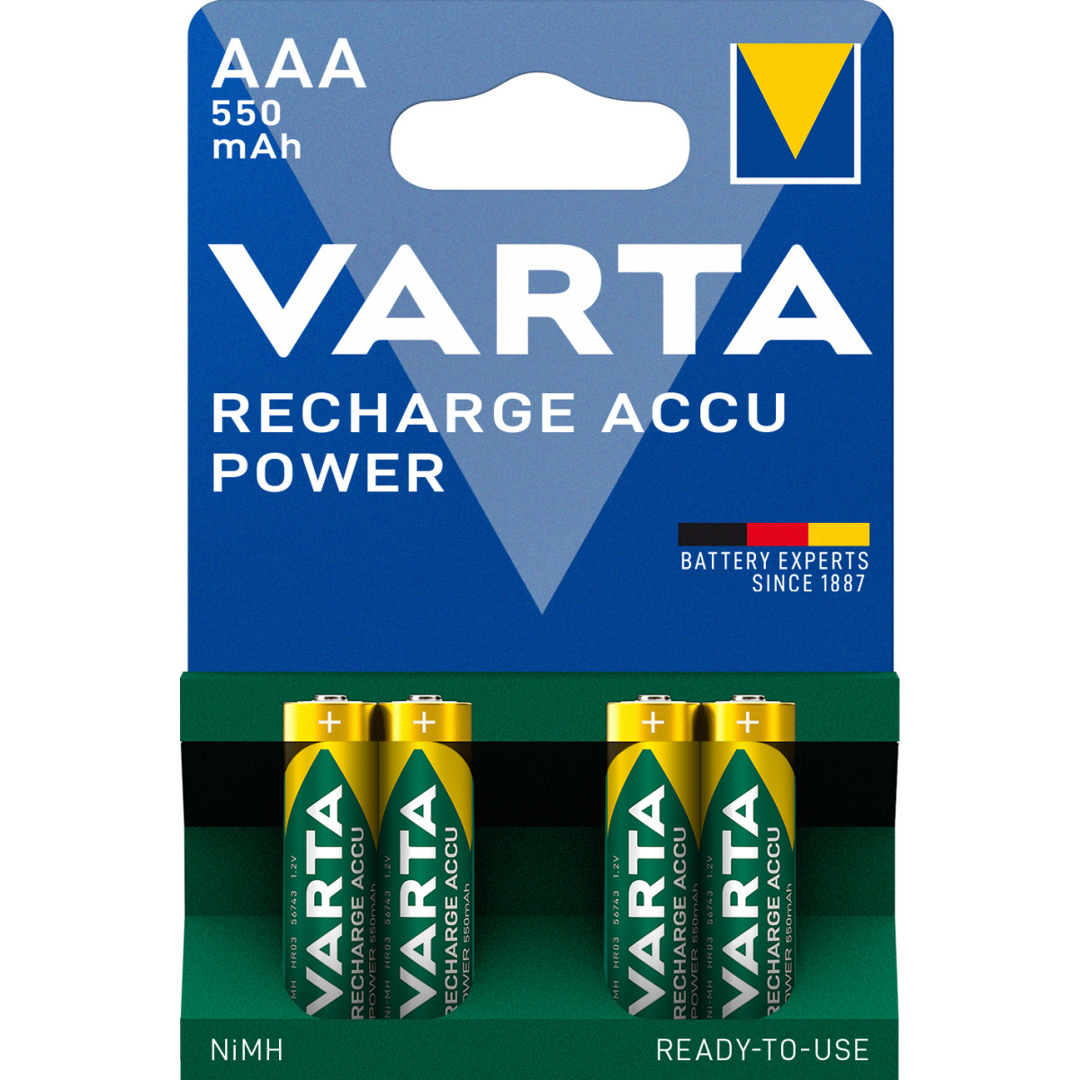 RECH.ACCU POWER AAA 550mAh Blister 4